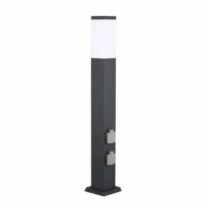 G & L Handels GmbH Borne lumineuse 400166140, hauteur 80cm, V2A, anthracite, 2 prises de courant^ Bornes Éclairage Extérieur