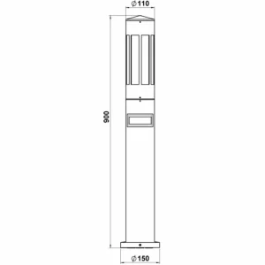 Albert Leuchten Borne lumineuse 256 noire avec détect de mouvement^ Bornes Extérieures Avec Détecteur