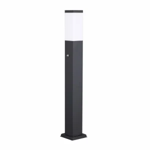 G & L Handels GmbH Borne lumineuse 400166142, V2A, capteur, anthracite, 2 prises de courant^ Bornes Éclairage Extérieur