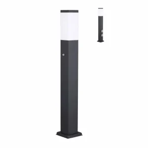 G & L Handels GmbH Borne lumineuse 400166142, V2A, capteur, anthracite, 2 prises de courant^ Bornes Éclairage Extérieur