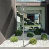 Searchlight Borne lumineuse Box II, hauteur 90 cm, argent/clair, verre, IP44^ Bornes Éclairage Extérieur