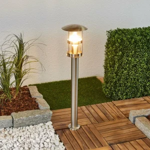 Lindby Borne lumineuse en inox Noemi pour l’extérieur^ Bornes Éclairage Extérieur