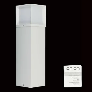 ORION Borne lumineuse Henry, blanc, hauteur 60 cm, alu/inox^ Bornes Éclairage Extérieur