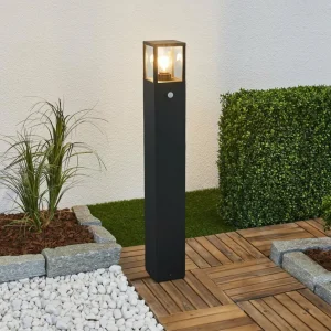 Lucande Borne lumineuse Klemens avec détecteur 90 cm^ Bornes Extérieures Avec Détecteur