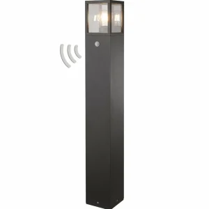Lucande Borne lumineuse Klemens avec détecteur 90 cm^ Bornes Extérieures Avec Détecteur
