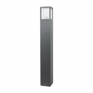 Lucande Borne lumineuse Klemens, gris graphite, 90 cm^ Bornes Éclairage Extérieur