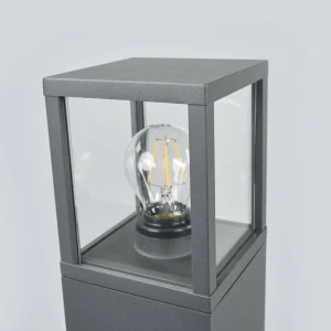 Lucande Borne lumineuse Klemens, gris graphite, 90 cm^ Bornes Éclairage Extérieur