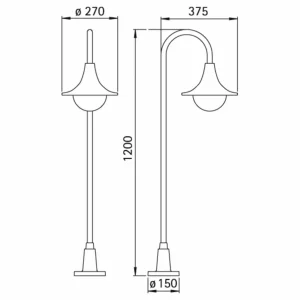 Albert Leuchten Borne lumineuse élégante 169 noire^ Bornes Éclairage Extérieur