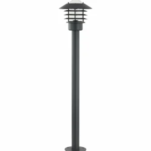 Lindby Borne lumineuse Belmiro, fer, hauteur 100 cm, E27, noir^ Bornes Éclairage Extérieur