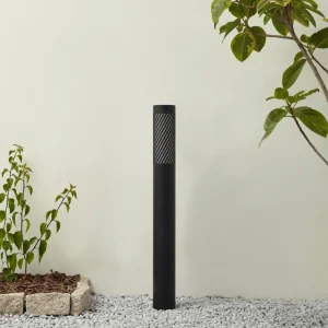 Lindby Borne lumineuse Lurinda, noir, aluminium, Ø 10,5 cm^ Bornes Éclairage Extérieur