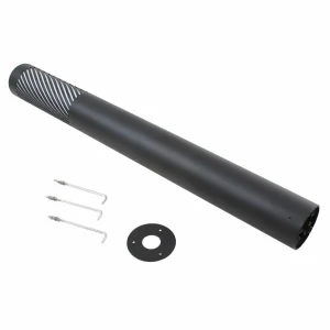 Lindby Borne lumineuse Lurinda, noir, aluminium, Ø 10,5 cm^ Bornes Éclairage Extérieur