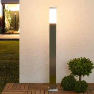 Lindby Borne lumineuse rectangulaire Lorian en inox^ Bornes Éclairage Extérieur