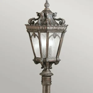 KICHLER Borne lumineuse Tournai, hauteur 110 cm, aluminium, verre^ Bornes Éclairage Extérieur