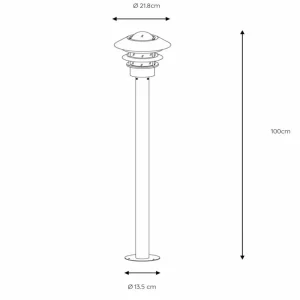Lucide Borne lumineuse Zico en aluminium, noir^ Bornes Éclairage Extérieur