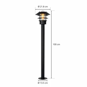 Lucide Borne lumineuse Zico en aluminium, noir^ Bornes Éclairage Extérieur