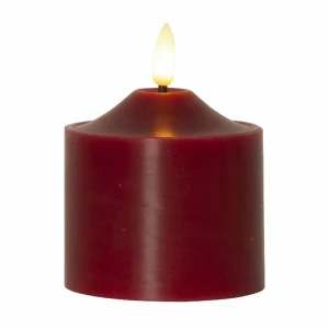 STAR TRADING Bougie LED Flamme, hauteur 9,5 cm rouge Cire véritable Fonctionnement sur piles^ Lampes Décoratives