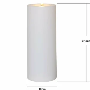 STAR TRADING Bougie LED Flamme Rak 27,5 cm blanc Plastique Fonctionnement sur piles^ Lumière De Noël