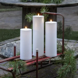 STAR TRADING Bougie LED Flamme Rak 27,5 cm blanc Plastique Fonctionnement sur piles^ Lumière De Noël