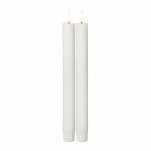 STAR TRADING Bougie LED Flamme Stripe, blanc, 25 cm, pile de cire, set de 2 pièces^ Lumière De Noël