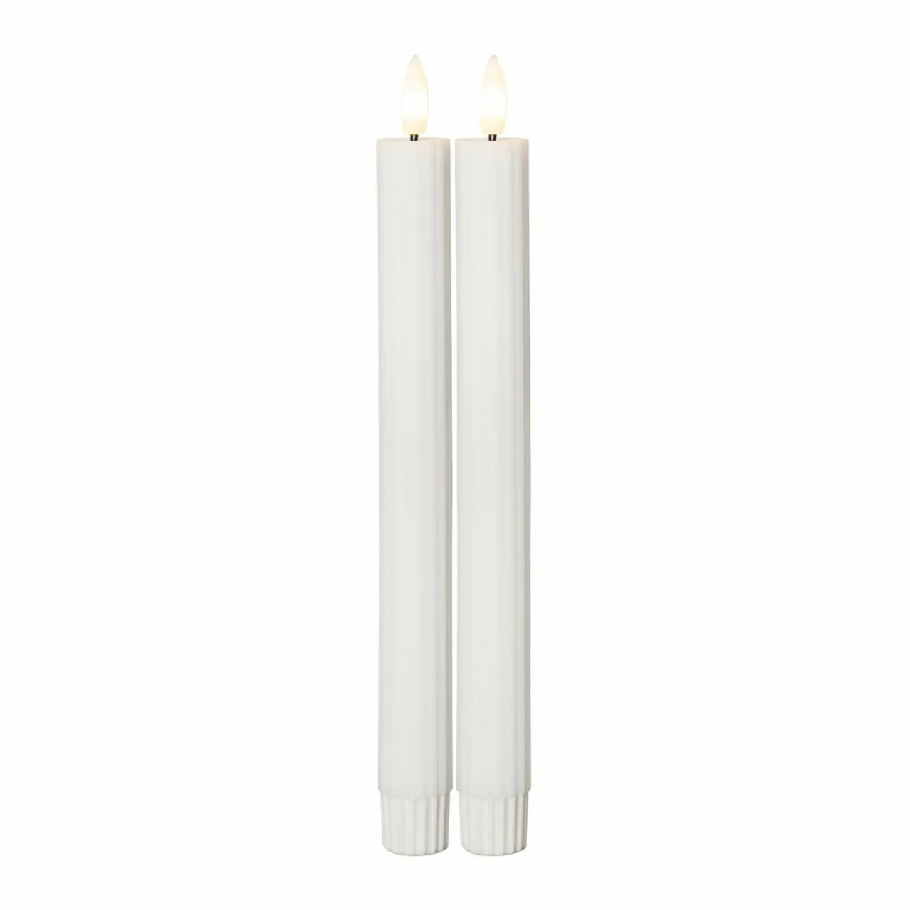 STAR TRADING Bougie LED Flamme Stripe, blanc, 25 cm, pile de cire, set de 2 pièces^ Lumière De Noël