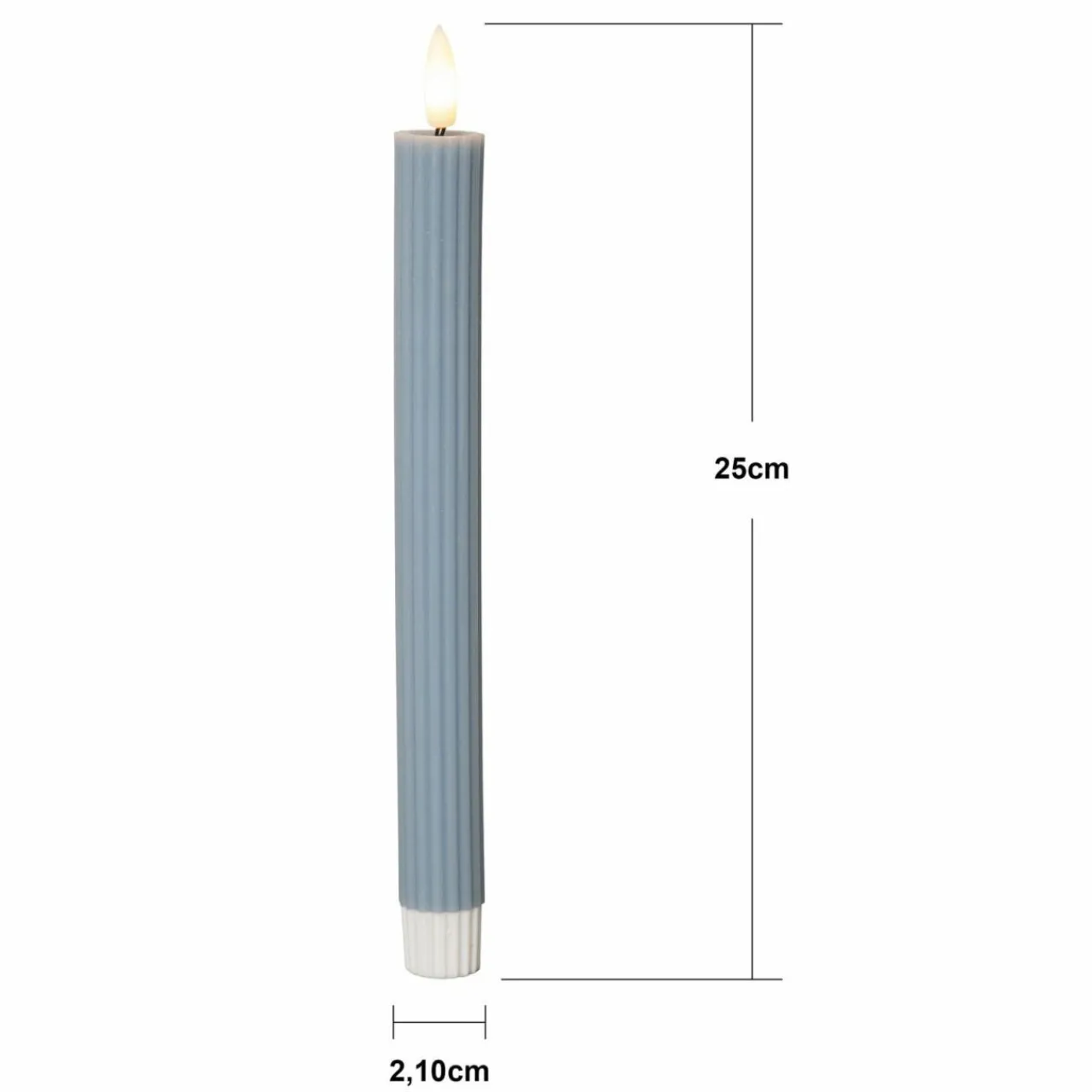 STAR TRADING Bougie LED Flamme Stripe, bleu, 25 cm, pile de cire, set de 2 pièces^ Lumière De Noël