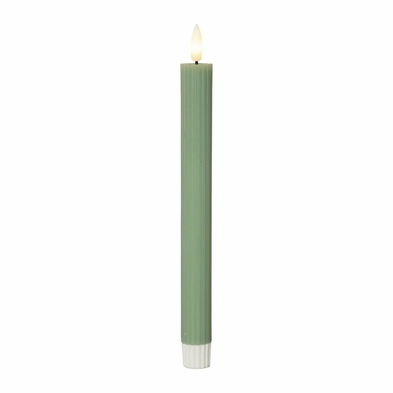 STAR TRADING Bougie LED Flamme Stripe, vert, 25 cm, pile de cire Set de 2 pièces^ Lumière De Noël