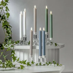 STAR TRADING Bougie LED Flamme Stripe, vert, 25 cm, pile de cire Set de 2 pièces^ Lumière De Noël