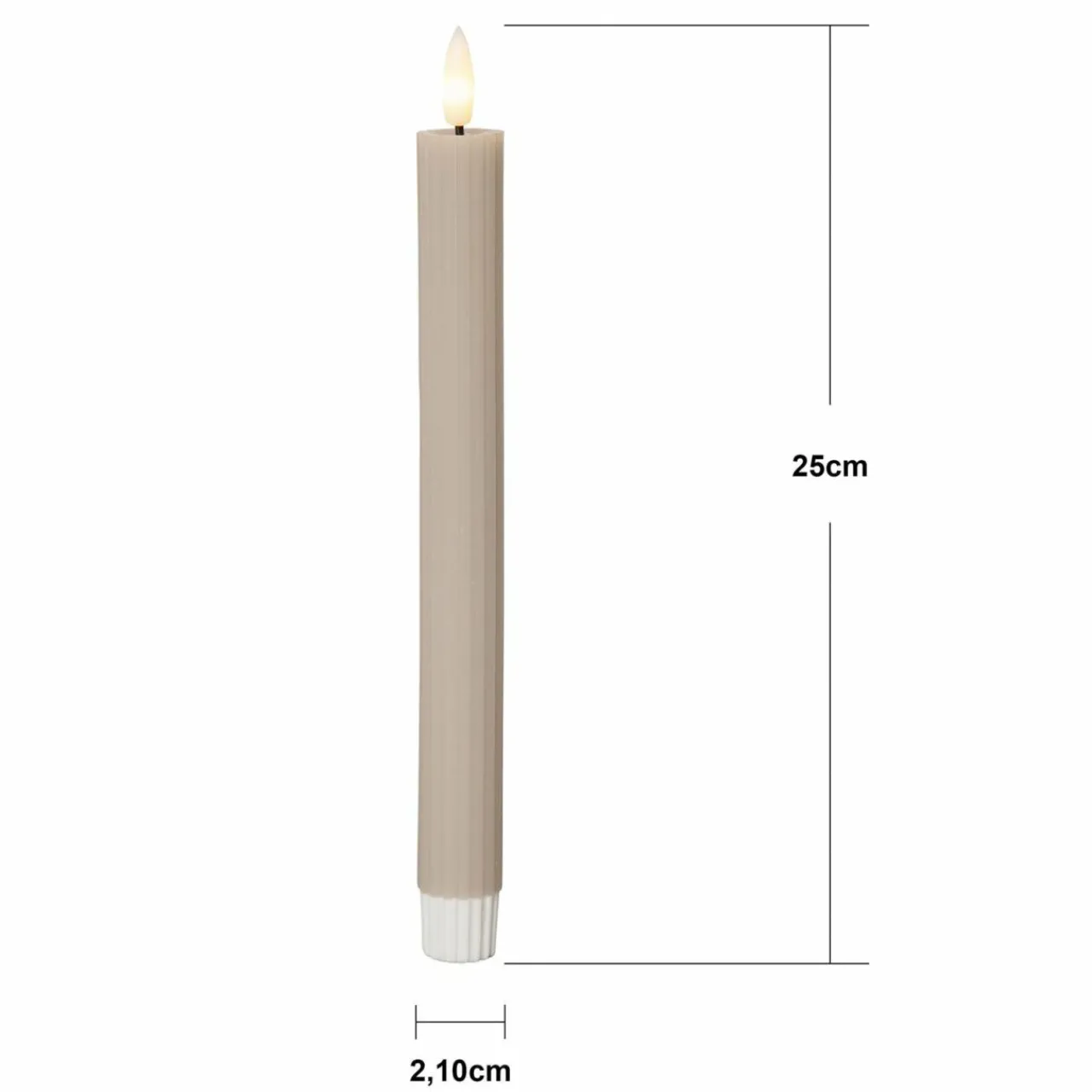 STAR TRADING Bougie LED Ruban LED, beige, 25 cm pile de cire, set de 2 pièces^ Lumière De Noël
