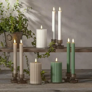 STAR TRADING Bougie LED Ruban LED, beige, 25 cm pile de cire, set de 2 pièces^ Lumière De Noël