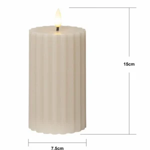 STAR TRADING Bougie LED Ruban LED beige 15cm cire véritable Fonctionnement sur piles^ Lumière De Noël