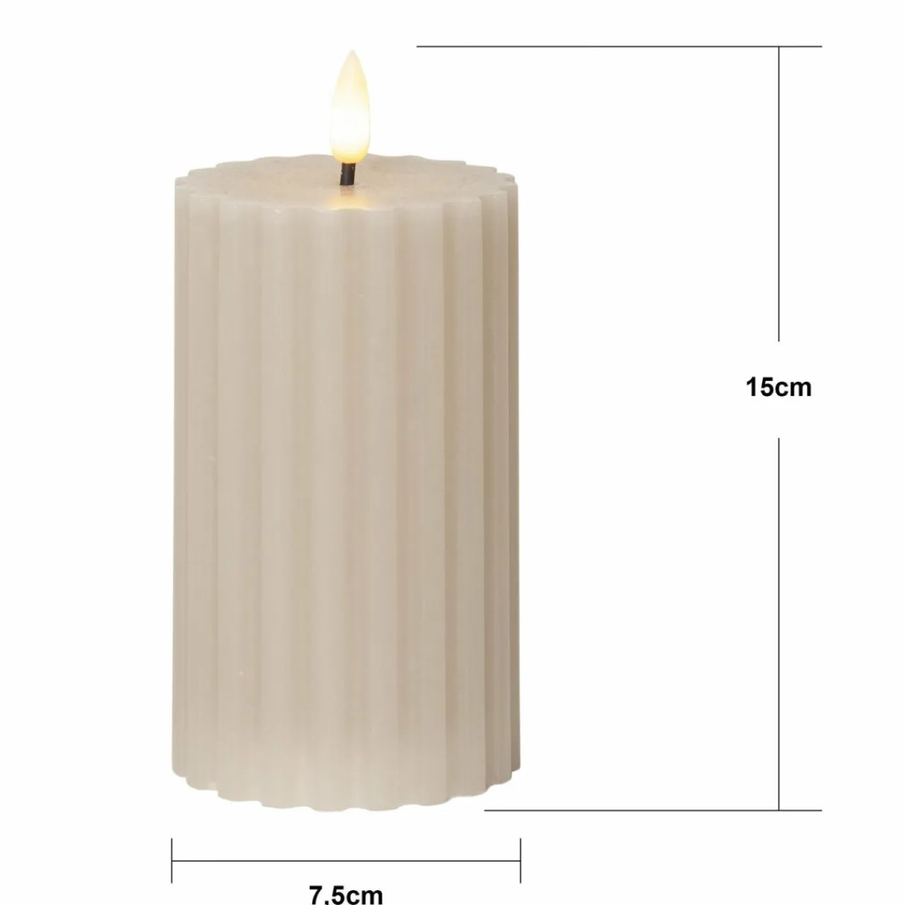 STAR TRADING Bougie LED Ruban LED beige 15cm cire véritable Fonctionnement sur piles^ Lumière De Noël
