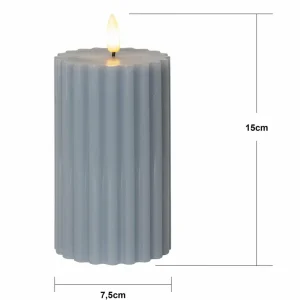 STAR TRADING Bougie LED Ruban LED bleu 15 cm cire véritable Fonctionnement sur piles^ Lumière De Noël