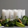Sirius Bougie LED Sara Avent par 4, 12,5cm blanc/argentée^ Lumière De Noël