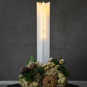Sirius Bougie LED Sara Calendar, blanc/argent, hauteur 29 cm^ Lumière De Noël