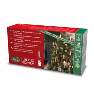 Konstsmide Christmas Bougies de sapin LED à piles blanches 10 pcs^ Lumière De Noël