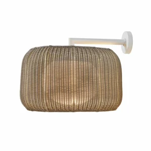 Bover applique d'extérieur Fora A, blanc naturel/beige, Ø 50 cm, E27^ Appliques Murales Extérieures