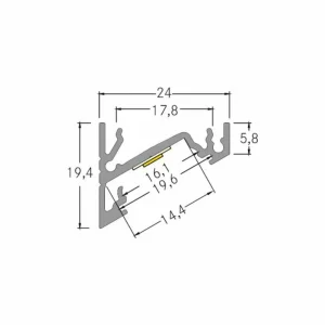 BRUMBERG One Profilé d'angle à monter pour LED, aluminium, 2 mètres^ Lampes Décoratives