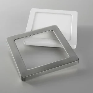 Heitronic Cadre pour panneau LED Selesto, carré, nickel^ Matériel Électrique