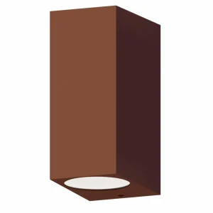 Calex applique d'extérieur GU10, up/down, hauteur 15 cm, brun rouille^ Appliques Murales Extérieures