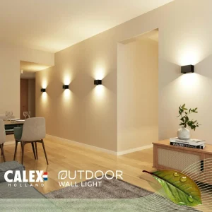 Calex applique d'extérieur Rectangle up/down, hauteur 10cm, noir^ Appliques Murales Extérieures