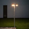Lindby Candélabre Damion en inox à 3 lampes^ Lampadaires D'Extérieur