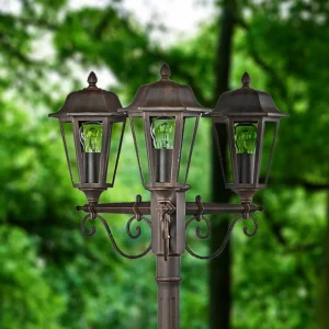 Lindby Candélabre élégant Lamina à 3 lampes^ Lampadaires D'Extérieur