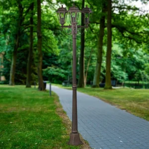 Lindby Candélabre élégant Lamina à 3 lampes^ Lampadaires D'Extérieur