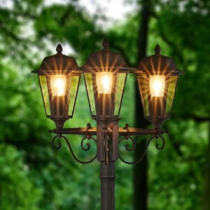Lindby Candélabre élégant Lamina à 3 lampes^ Lampadaires D'Extérieur