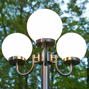 Lindby Candélabre Samuel à 3 boules en verre^ Lampadaires D'Extérieur