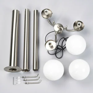 Lindby Candélabre Samuel à 3 boules en verre^ Lampadaires D'Extérieur
