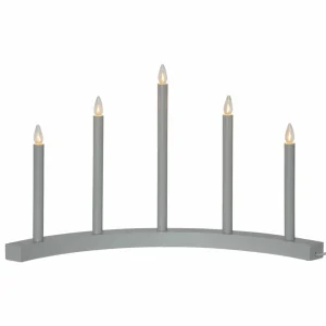 STAR TRADING Chandelier Accent à neuf lampes, gris clair^ Lumière De Noël