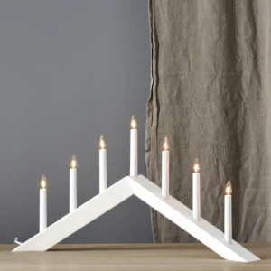 STAR TRADING Chandelier Arrow, angle obtus, 7 lampes, blanc^ Lumière De Noël