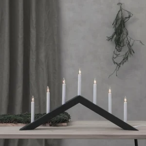 STAR TRADING Chandelier Arrow, angle obtus, 7 lampes, noir^ Lumière De Noël