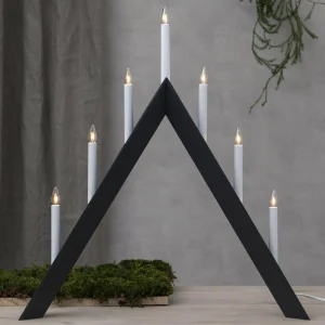 STAR TRADING Chandelier Arrow, pointe, 7 lampes, blanc^ Lumière De Noël